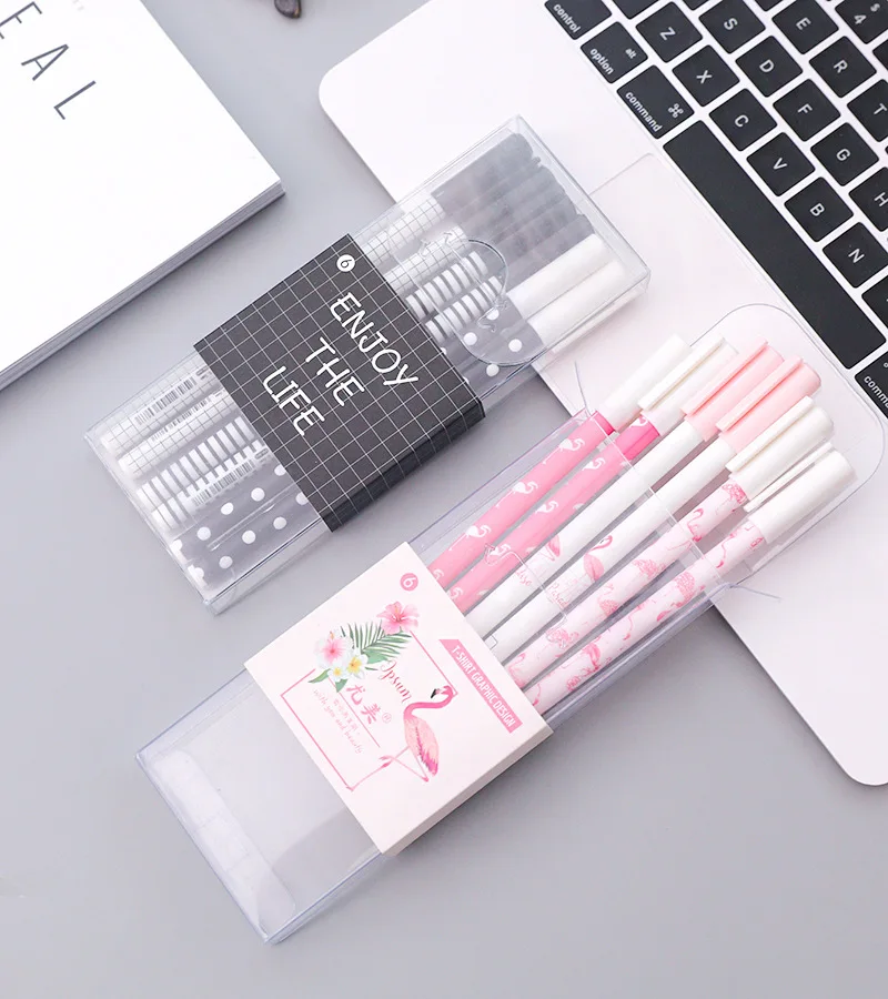 3 шт./компл. гелевая ручка Фламинго kawaii 0,5 мм милые Белые и розовые КАЛЕМ caneta fourniture бюро канцелярские материал Эсколар marcador tinta