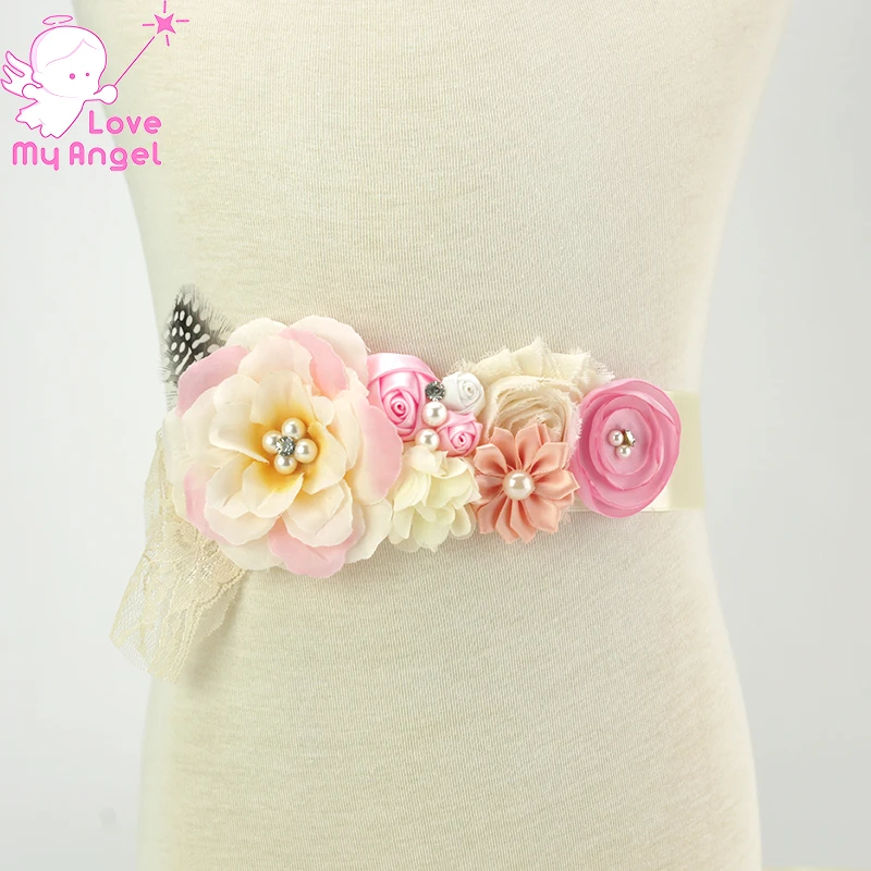 1 шт. светло розовый и слоновой кости цветок пояс для беременных фото реквизит