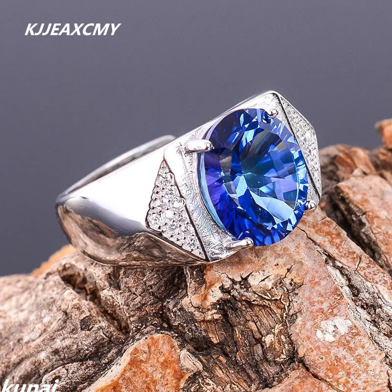 

KJJEAXCMY Fine jewelry Wholesale direct color jewelry 925 silver ang Tanzania color Topaz Ring Mens