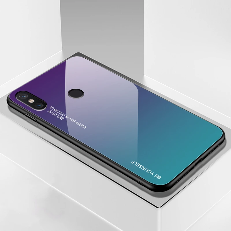 Градиентный чехол из закаленного стекла для Xiao mi Red mi Note 5 6 7 Pro Pocophone F1 mi 8 mi 9 9SE A2 Lite 6X 5X A1, защитный чехол - Цвет: 3