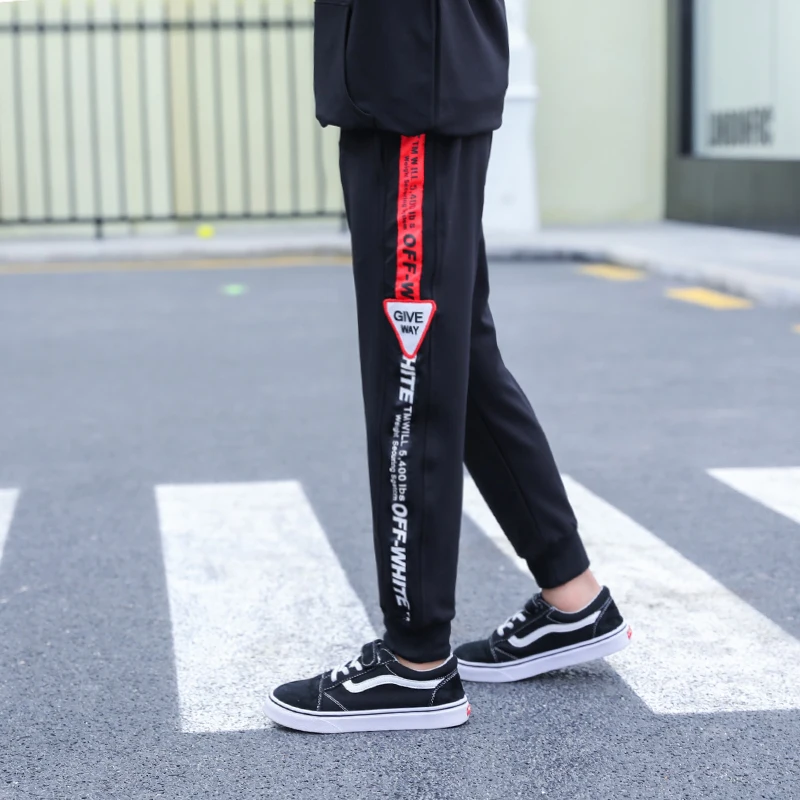 Письмо Side Striped Горячие 2018 мальчиков джоггеры прямые брюки Active Повседневное