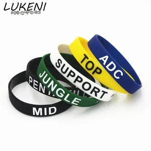 LUKENI 1pc Silicone Game LOL League of Legend DOTA2 Wristband Silicone Bracelet Bangles Letters Printed Band Wholesale SH040