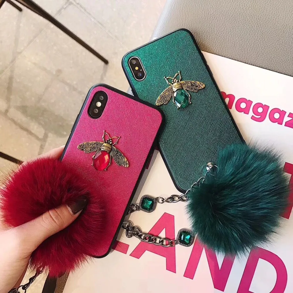 Luxury Rhinestone brand cute lovely diamond retro 3D bee bling soft case for iphone 6 S 8 7plus 8plus X XR XS MAX capa coque |