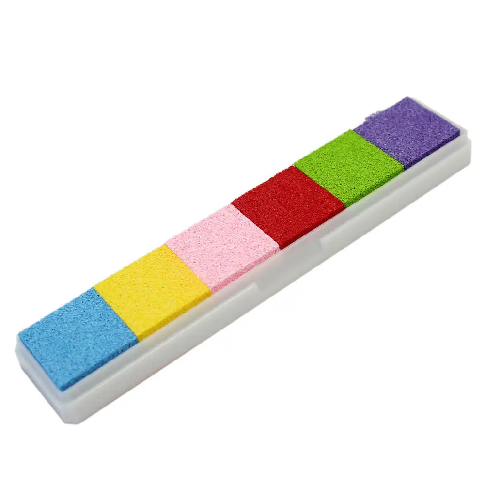 6 градиентных цветных чернил для детей Inkpad штампы бумажные деревянные карты