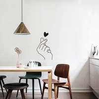 ins finger heart nordic style vinyl wall sticker art decal for kids girls bedroom living room decoration home decor wallstickers
