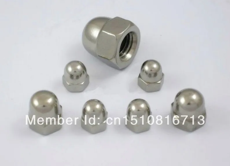 

100 шт. Метрическая M1.4 304 нержавеющая сталь Шестигранная головка купольная крышка Защитная крышка гайки