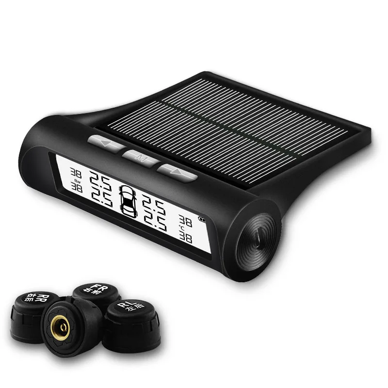 

Vehicle TPMS tire pressure monitoring system external tire pressure detector for automobile solar energy tire pressure monitor