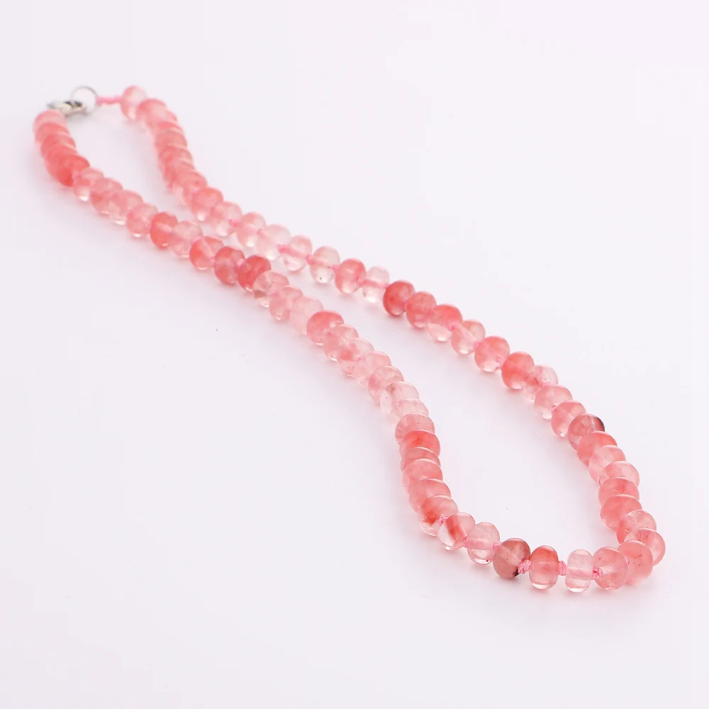 Yumten Cherry Quartz Gem Power ожерелье с круглыми кристаллами Stonenatural ювелирное изделие для