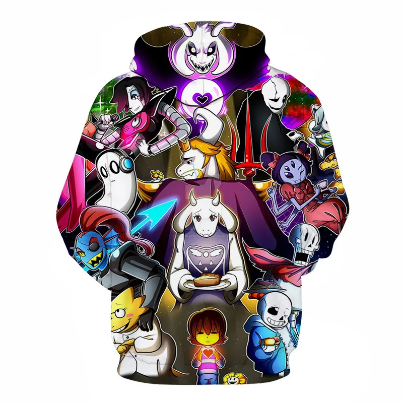 Торцевая Пластина Undertale 3D печатная игра Мужские пуловер свитшот худи модные