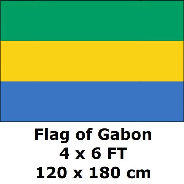 

Gabon Flag 120 x 180cm 100D Polyester Large Big Gabonese Flags and Banners Country Banner For Home Decoration