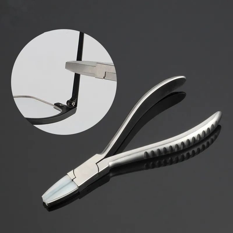 

Best Quality Glasses Plier Stainless Steel Prevent Injury Flat Nylon Jaw Pliers for DIY Jewelry Tools glasses adjusting plier