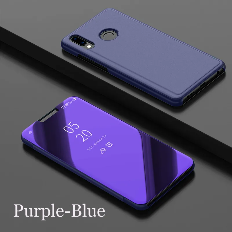Purple Blue Зеркало сенсорный флип чехол для Xiaomi Mix 2, 3, ремешок F1 8 8se 8pro 8lite 5x 6x a1 a2 стенд 360 Полное покрытие для Redmi S2 6A 5 Note 4X5 6 iPad Pro - Цвет: Purple Blue