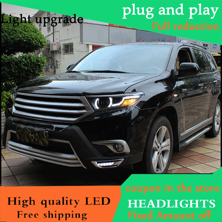 Автомобильный Стайлинг чехол для фары Toyota Highlander 2012-2014 светодиодный головной