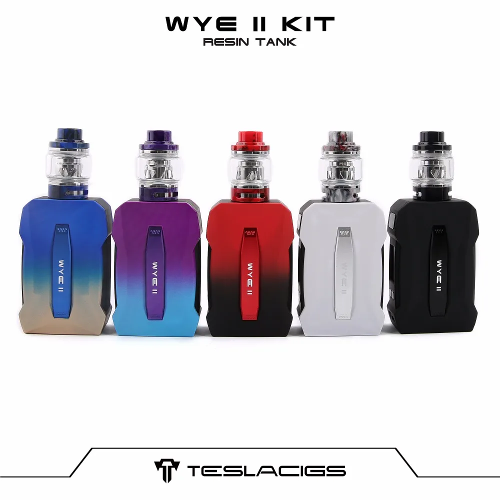 Оригинальный Tesla WYE II 215 Вт TC комплект с 4 мл 6 смолы бак Teslacigs 2 Коробка мод Vape