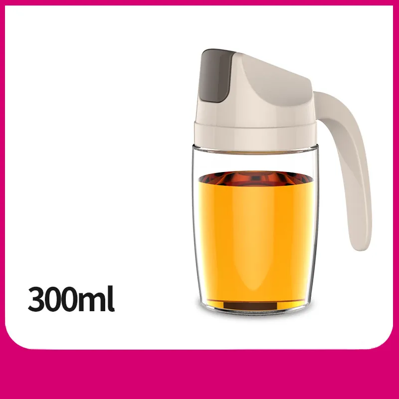 300ml apricot Стеклянная бутылка для оливкового масла Премиум контейнер для уксуса кухонная бутылка с соевым соусом модная стеклянная бутылка для хранения уксуса инструменты для приготовления пищи - Color: 300ml apricot