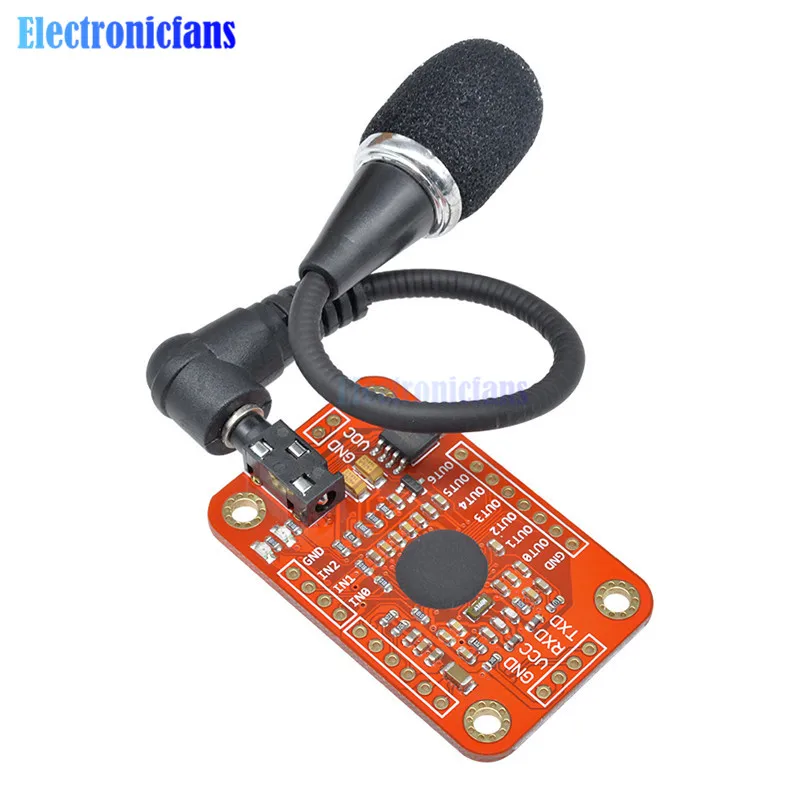 Модуль распознавания скорости голоса V3 совместим с поддержкой Arduino 80 видов голоса DC 4,4-5,5 В высокая точность