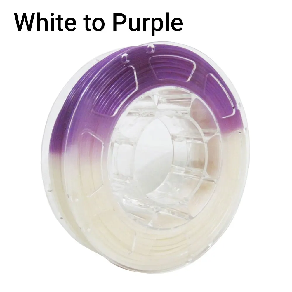 White to Purple TOPZEAL PLA светильник, изменяющий цвет, нить для 3d принтера, точность измерений+/-0,05 мм, PLA 1 кг катушка, PLA 1,75 мм для 3d принтера - Цвет: White to Purple