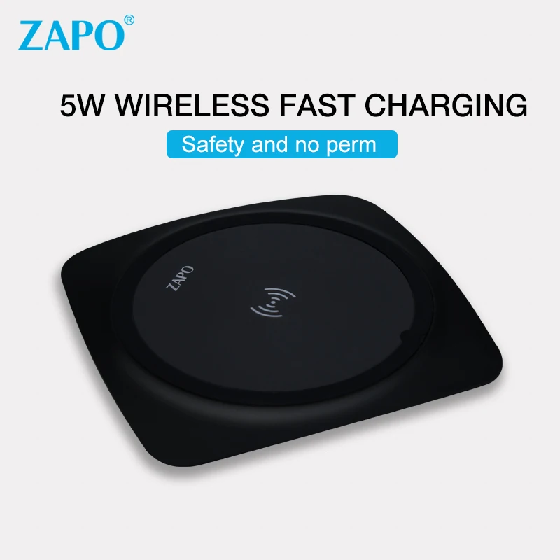 ZAPO Universal 5W Smart Wireless Charger Qi Standard Quick USB Charging Pad Radiation-Free Automatic Control For IPHONE 8 X plus | Мобильные