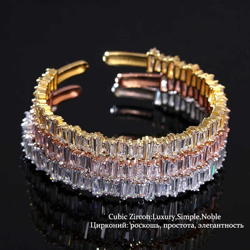 Роскошный нестандартный квадратный высококачественный циркониевый Браслет