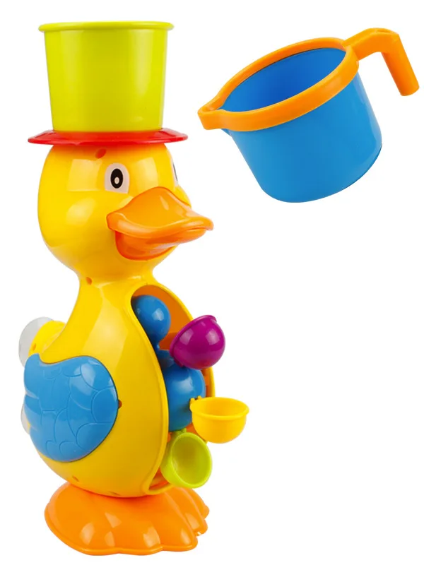 Детские игрушки для душа, для ванны, милая утка, водяное колесо, игрушка Дельфин, детский кран для купания, распылитель воды, инструмент, тип колеса, игрушка без коробки - Цвет: duck