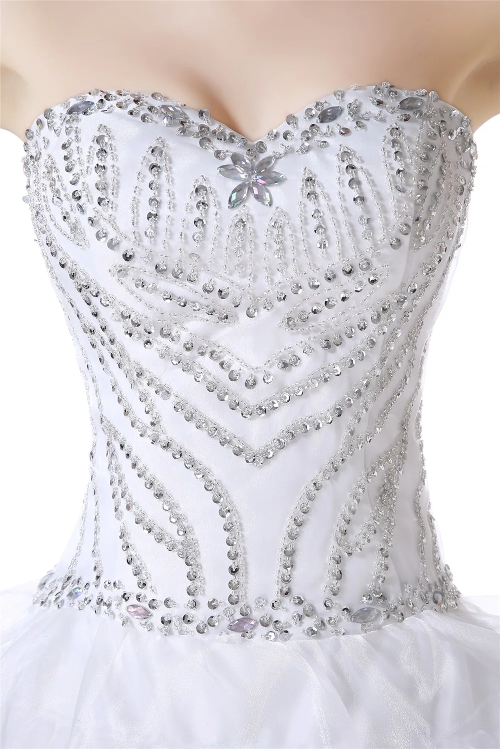 JaneVini элегантные свадебные платья трапециевидной формы с милым бисером Белые