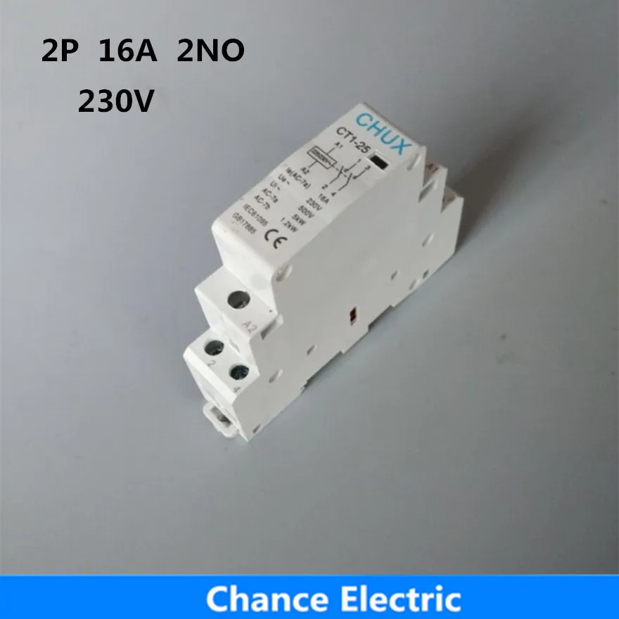 

CHUX CT1-25 16A 2P 230v 50/ 60HZ 2NO Din rail Household AC Contactor