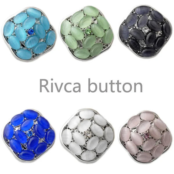D02523 квадратный кошачий глаз со стразами rivca оснастка для 18 мм браслета ювелирный