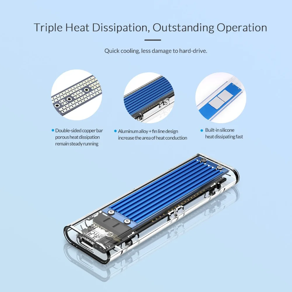 Orico Mobile solid-state hard disk box high-speed external box external NVME M.2 turn TYPE-C3.1 Gen2 mobile hard disk box 10Gbps