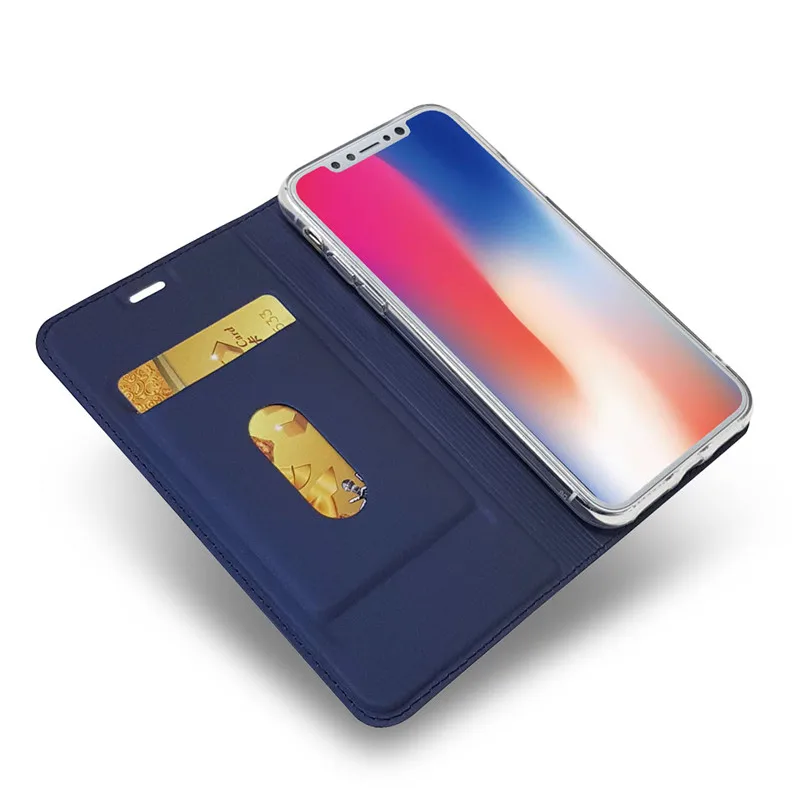 Флип чехол PDGB кожаный для iPhone XR Xs Max X Coque Case i5 5 SE 5s 6 6s Plus 7 8 роскошный книжка