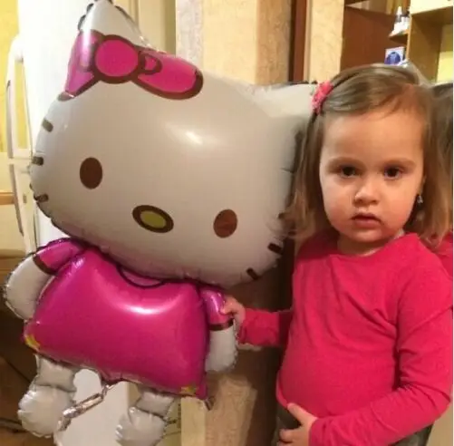 116*65 см Фольга hello kitty Cat Воздушные шары 3 размера большой средний и голова котенка украшение на день рождения свадьба вечеринка Надувные Воздушные шары