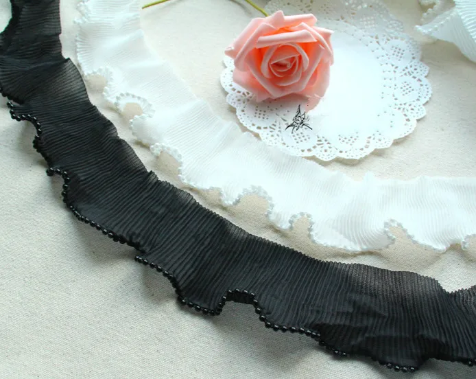 10 ярдов кружевная ткань сделай сам с отделкой из бисера черное белое платье