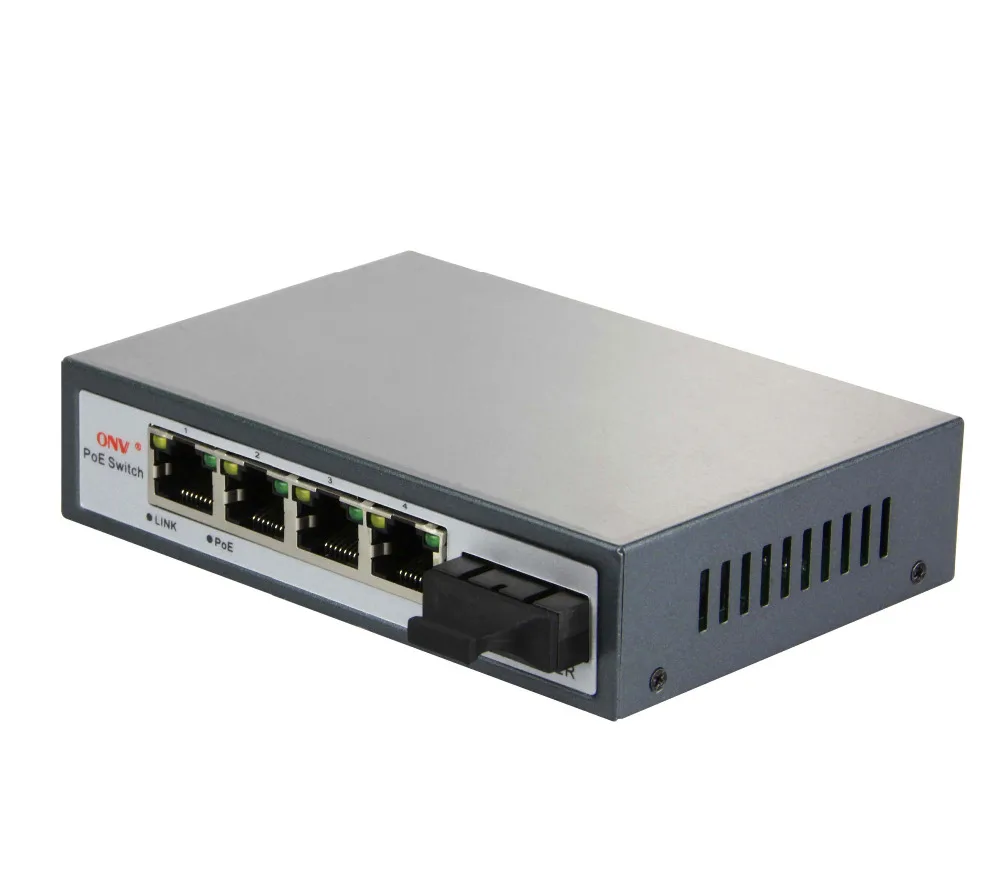 5 Порты и разъёмы гигабитный коммутатор 4E PoE один волокно 1 6 Гбит/с IEEE802.3at(30 Вт)|switch