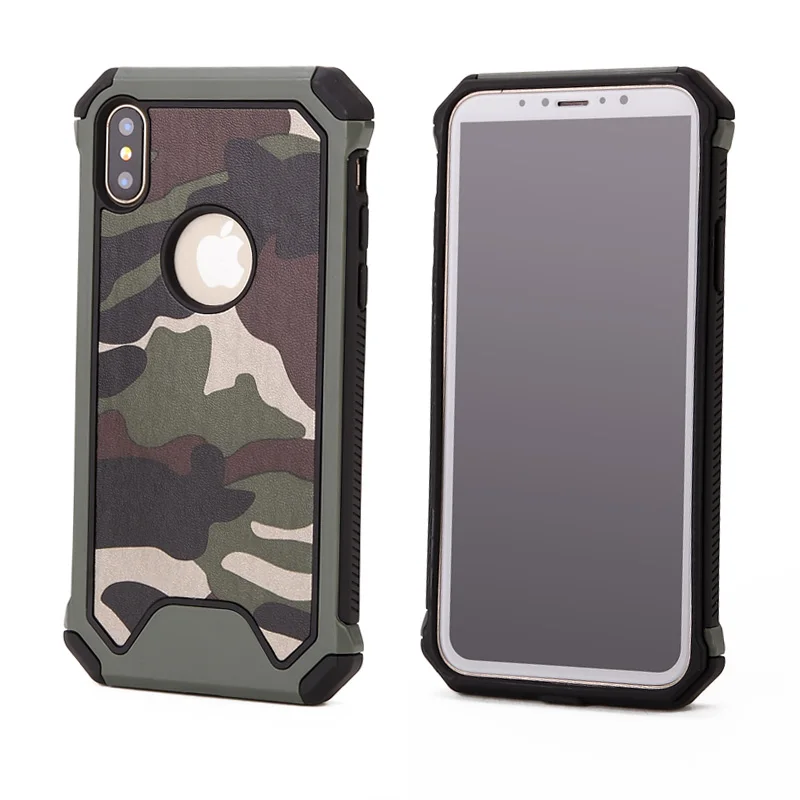 Premium Duty Dual Layer Military Army Camouflage Design Defender Shockproof Rugged Impact Super Protective case for iPhone X/XS |