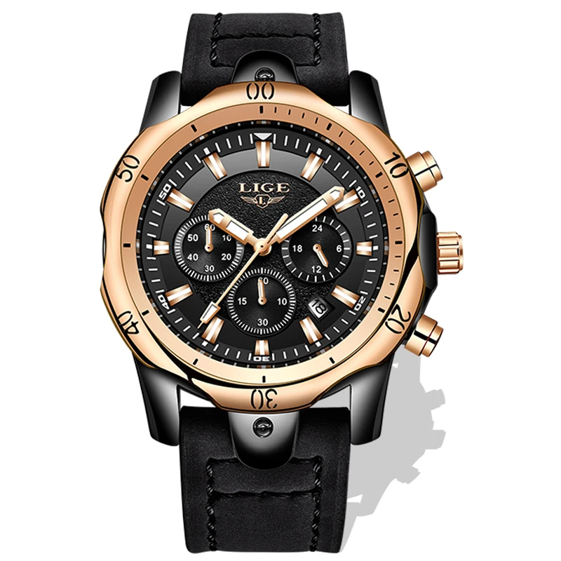Erkek Kol Saati LIGE Watch Men Fashion Sports Quartz Mens Watches Top Brand Luxury Military waterproof Relogio Masculino | Наручные часы