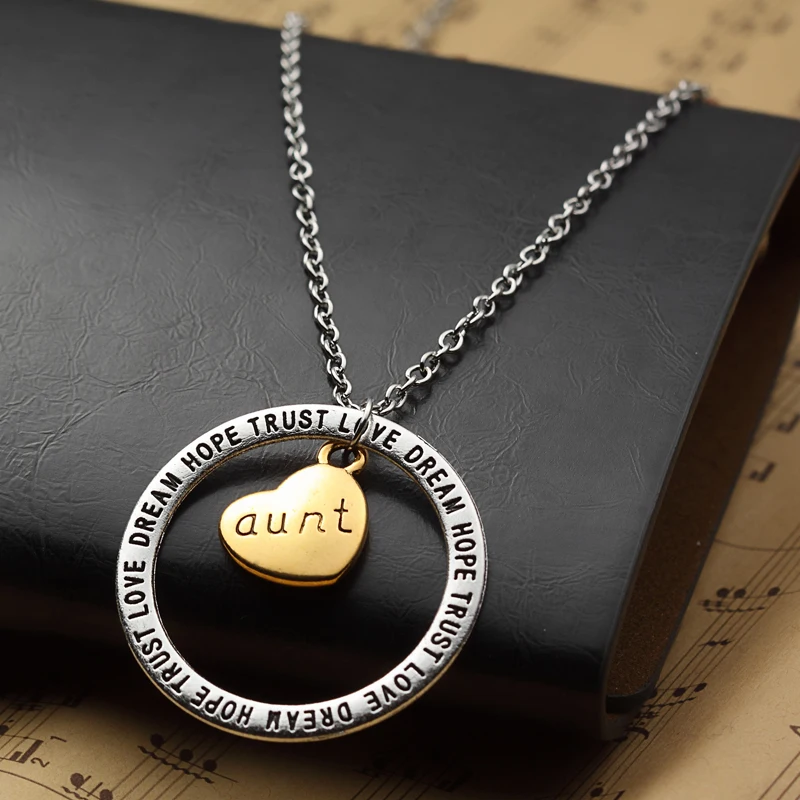 XIAOJINGLING Семья Jewelry Цепочки и ожерелья Щепка золото два тона мама папа дядя тетя