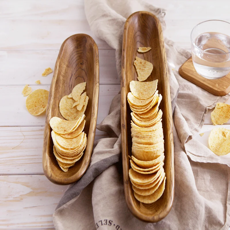 Винтажный стиль Деревянные Подносы для хранения конфет/закусок эко натуральный