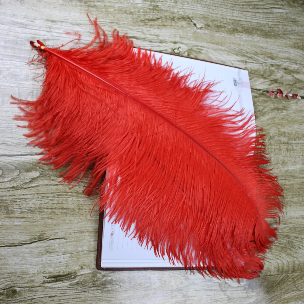 

Free shipping ! 10 pcs red South African ostrich feathers. High quality feather wedding props 45-50cm 18-20inches