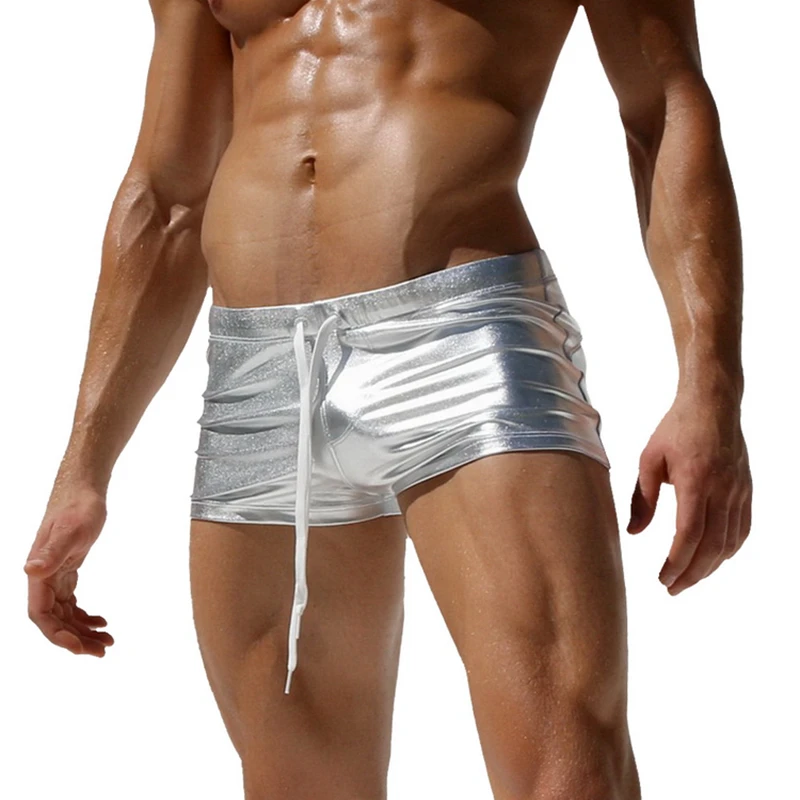 Бренд Austinbem металлическая серия сексуальные мужские прямые шорты нейлон плавки