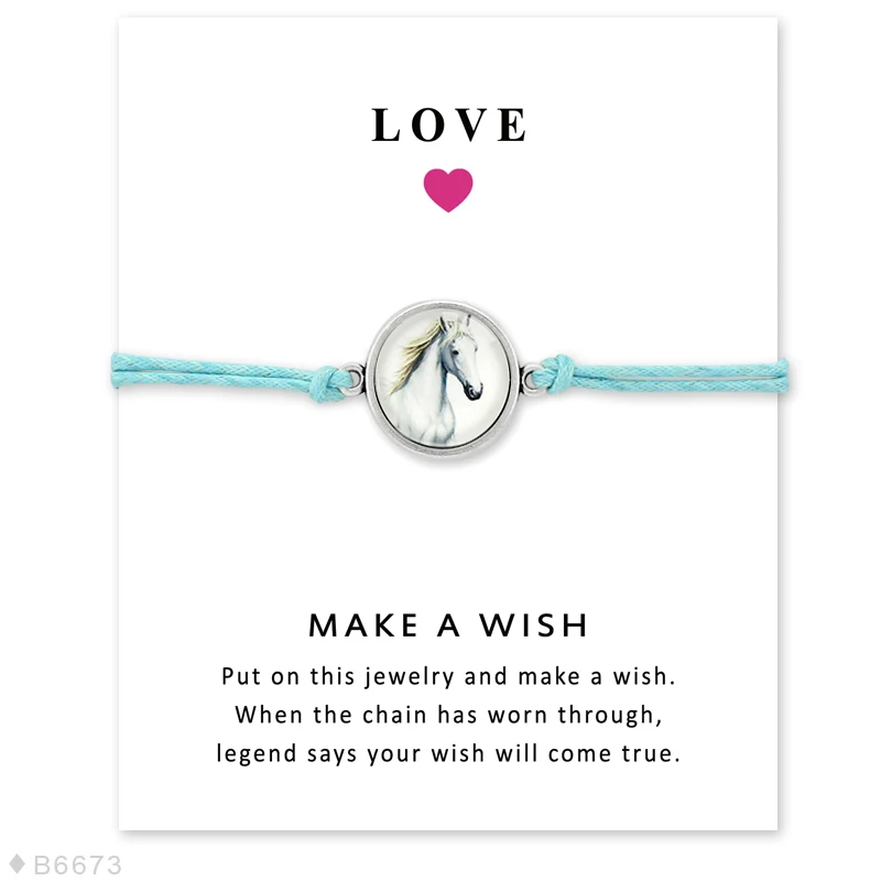 1pcs Infinity Charm Card Bracelets Make Wish Wax Cords Suede Women Men Girl Boy Unisex Jewelry Gift Adjustable 7143 | Украшения и