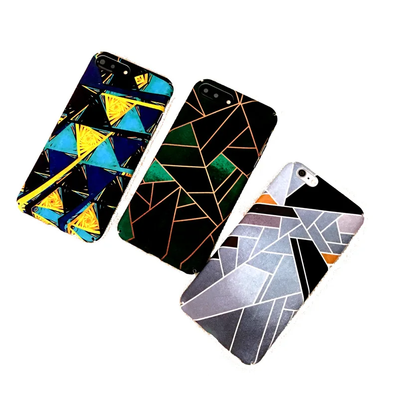 Fashion Beautiful Diamond Phone Case For iPhone 6 6S 7 8 Plus X Geometric Colorful Grid Back Cover Glossy Luxury Fitted Cases |
