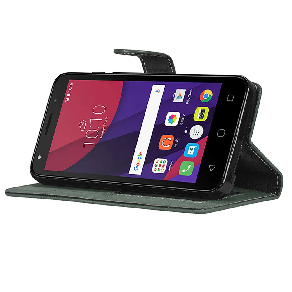 Матовый кожаный чехол в стиле ретро для Alcatel OneTouch Pop 4 Plus 5056D книжка с подставкой