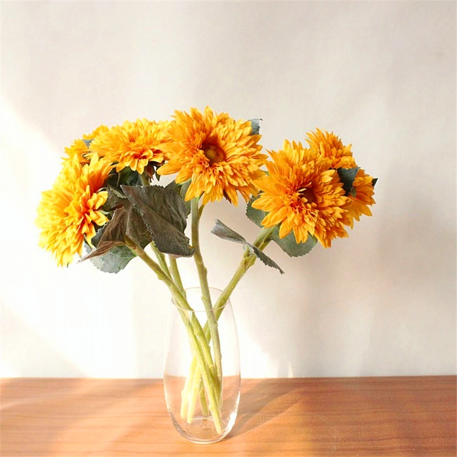 1pc 42CM Long Artificial Sunflower Colorful petals High Quality for Home Wedding Party Decorations Photography Props Gerbera DIY
