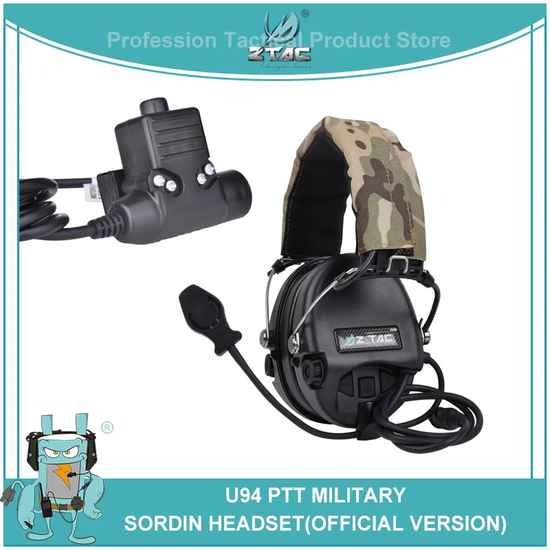 Z Tac Softair анти-шум MSA гарнитура Sordin авиационные наушники с PTT u94 Motorola Midland Tactical Peltor гарнитура Z111 Z113