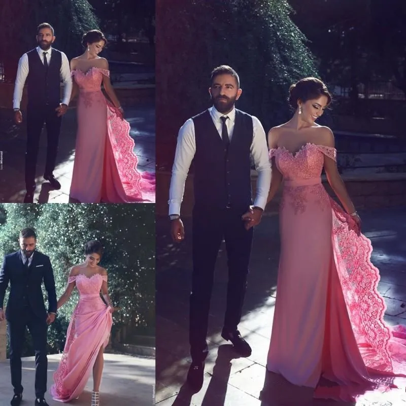 Женские вечерние платья розовое вечернее платье-Русалка Аппликация vestido de festa Longo длиной до пола высокого качества
