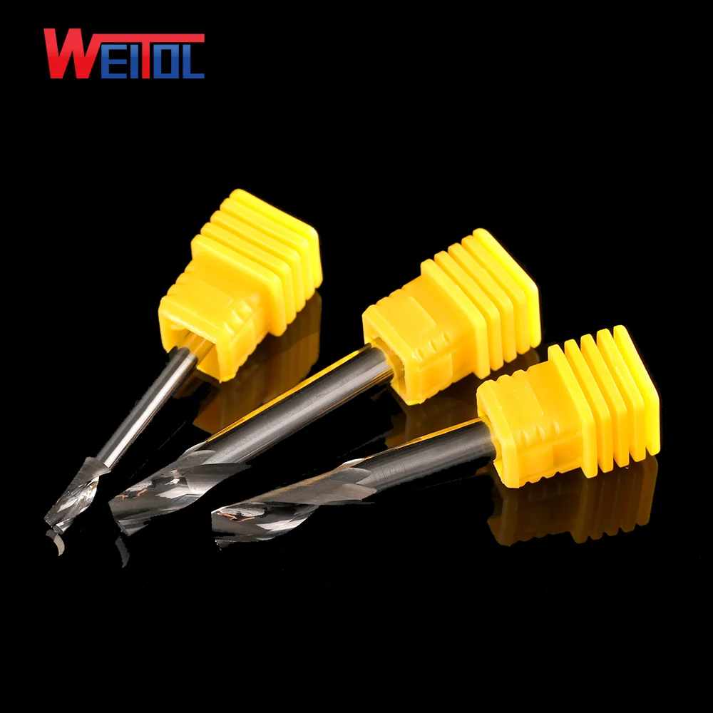 Weitol CNC 1 шт./компл. флейт концевые фрезы Диаметр 3 175/4/6/8 мм Фреза для алюминиевого
