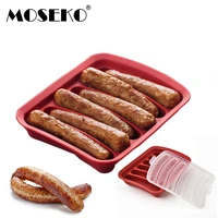 moseko 6 cavity silicone ham hot dog burger make mould diy sausage making mould baby food supplement baking kitchen tools