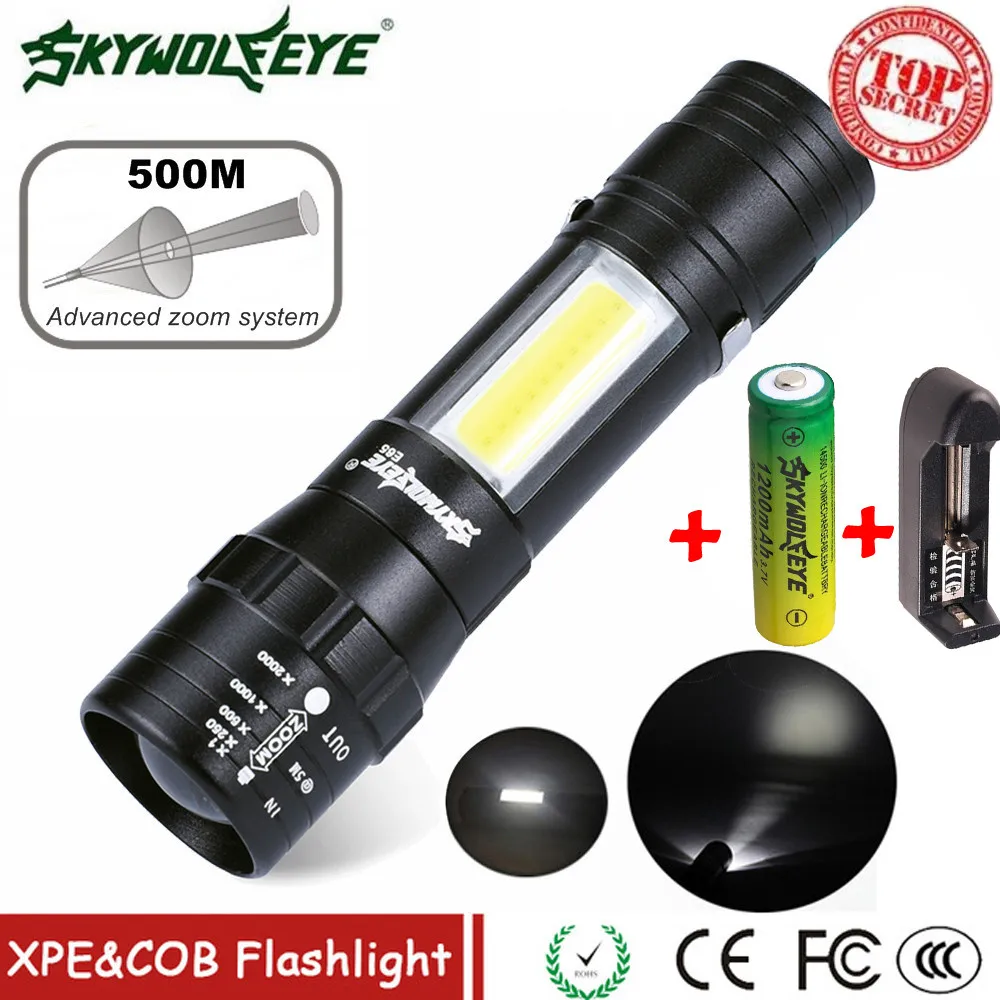 Flishlight XPE Q5 + COB светодиодный мини фонарик 14500/AA 4 режима карманный фонарь для