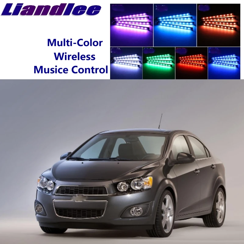 

LiandLee Car Glow Interior Floor Decorative Atmosphere Seats Accent Ambient Neon light For Chevrolet Aveo Sonic