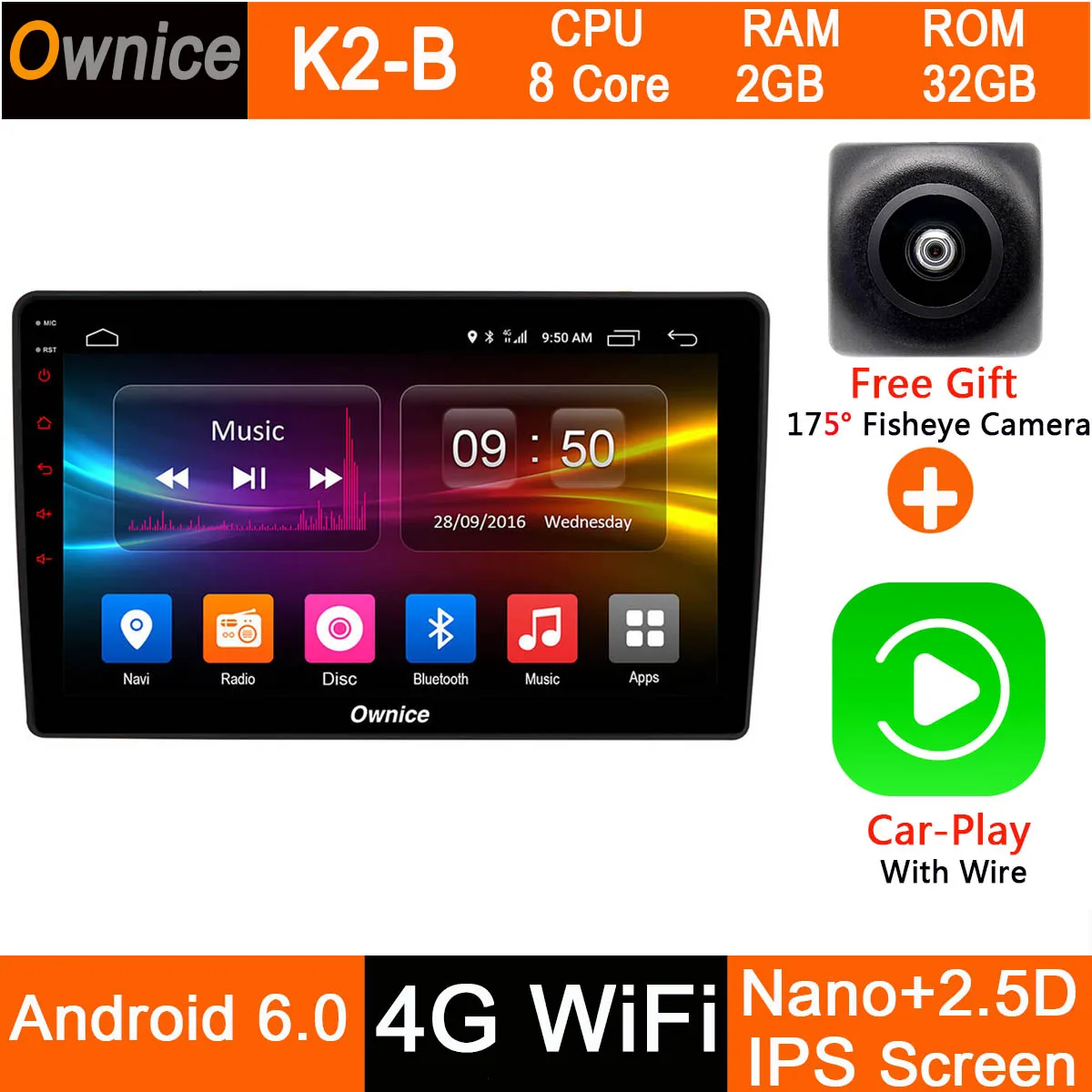 K2-B-CarPlay 10," ips 1024*600 2.5D ips Android 9,0 8 ядерный автомобильный стерео gps Navi Радио плеер для Jeep Grand Cherokee 2008- CarPlay DSP - Цвет: K2-B-CarPlay