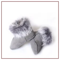 fashion real ful baby snow boots genuine leather baby toddler shoes sheepskin fur first walkers baby boots